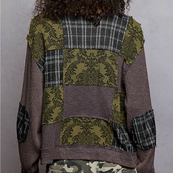 POL Patchwork Long Sleeve Top - Picture 2 of 4